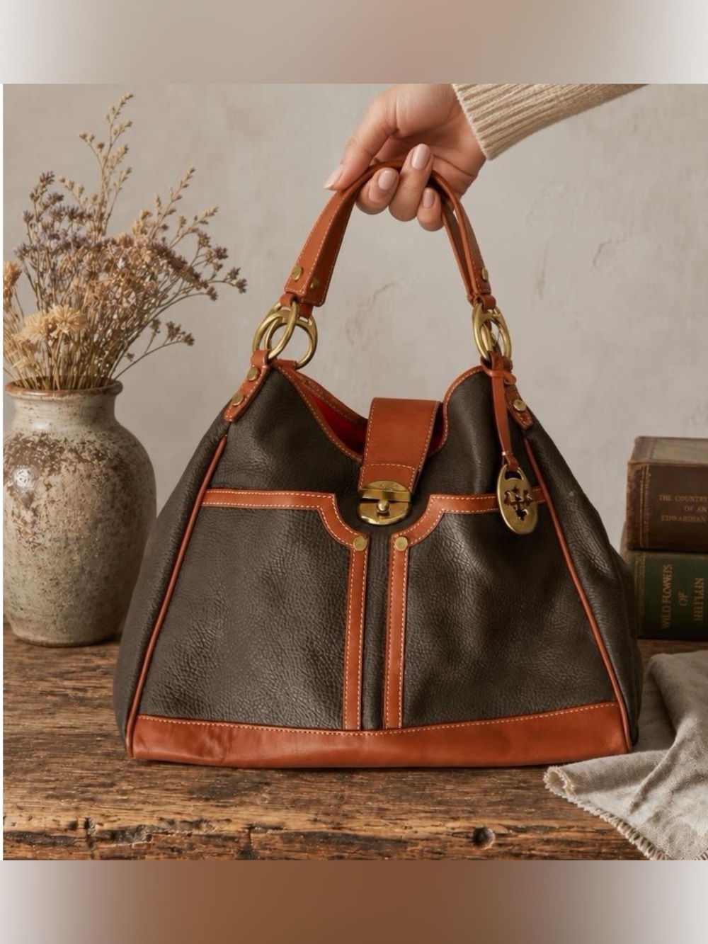 Y2K PRIX de DRESSAGE Equestrian Pebbled Leather Satchel